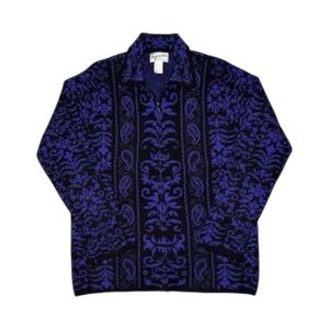 Vintage Pendleton Wool Paisley Zip Cardigan Sweater